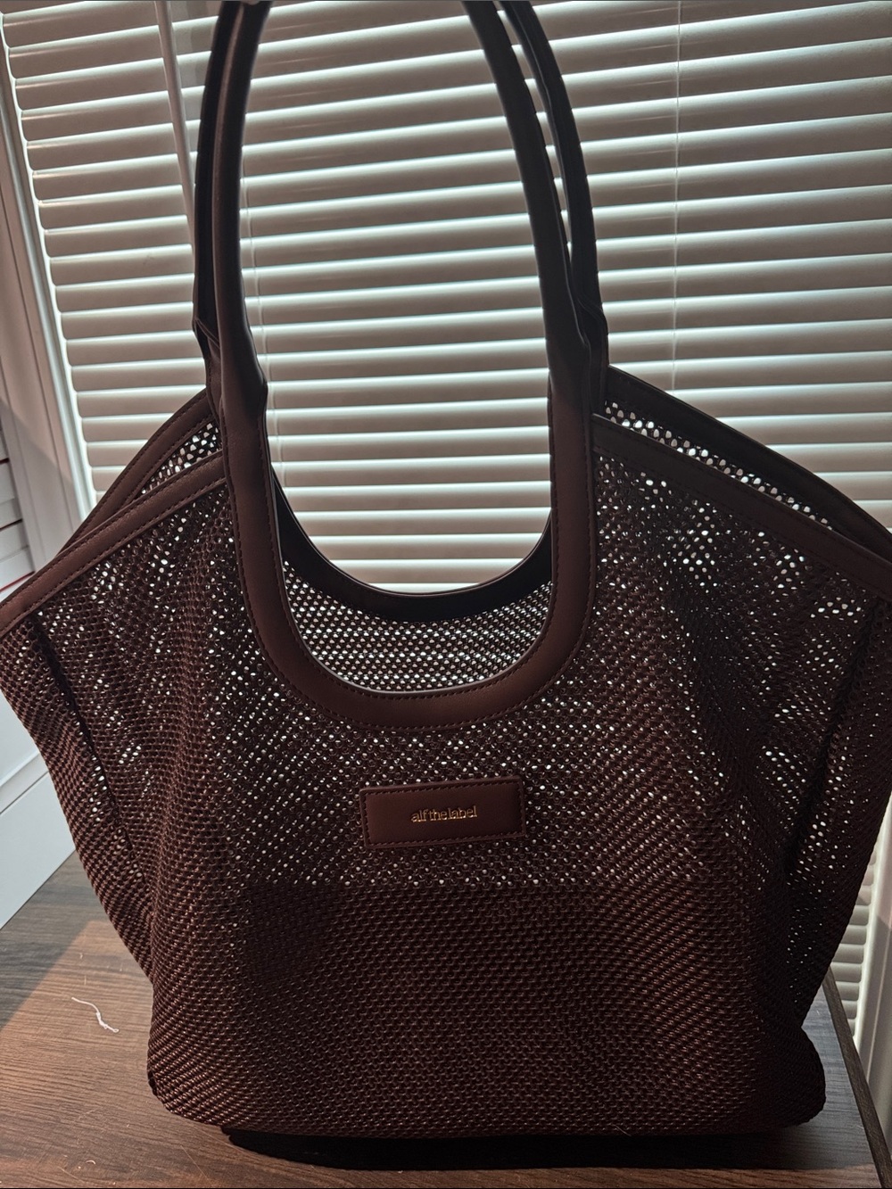 Alf the label Amy tote - Brown Mesh